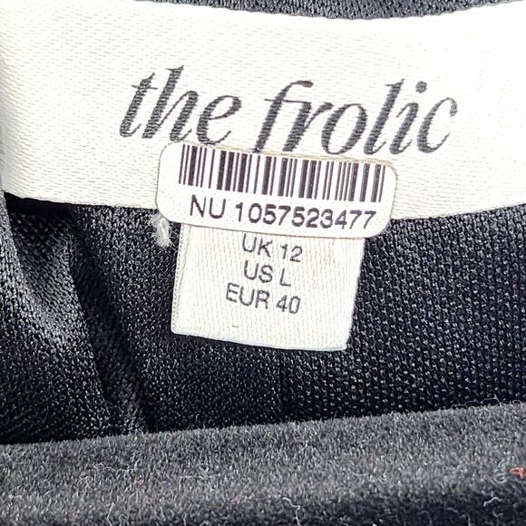 Free People The Frolic Black Crushed Velvet Cutout Cropped Top Size Large - Picture 3 of 5